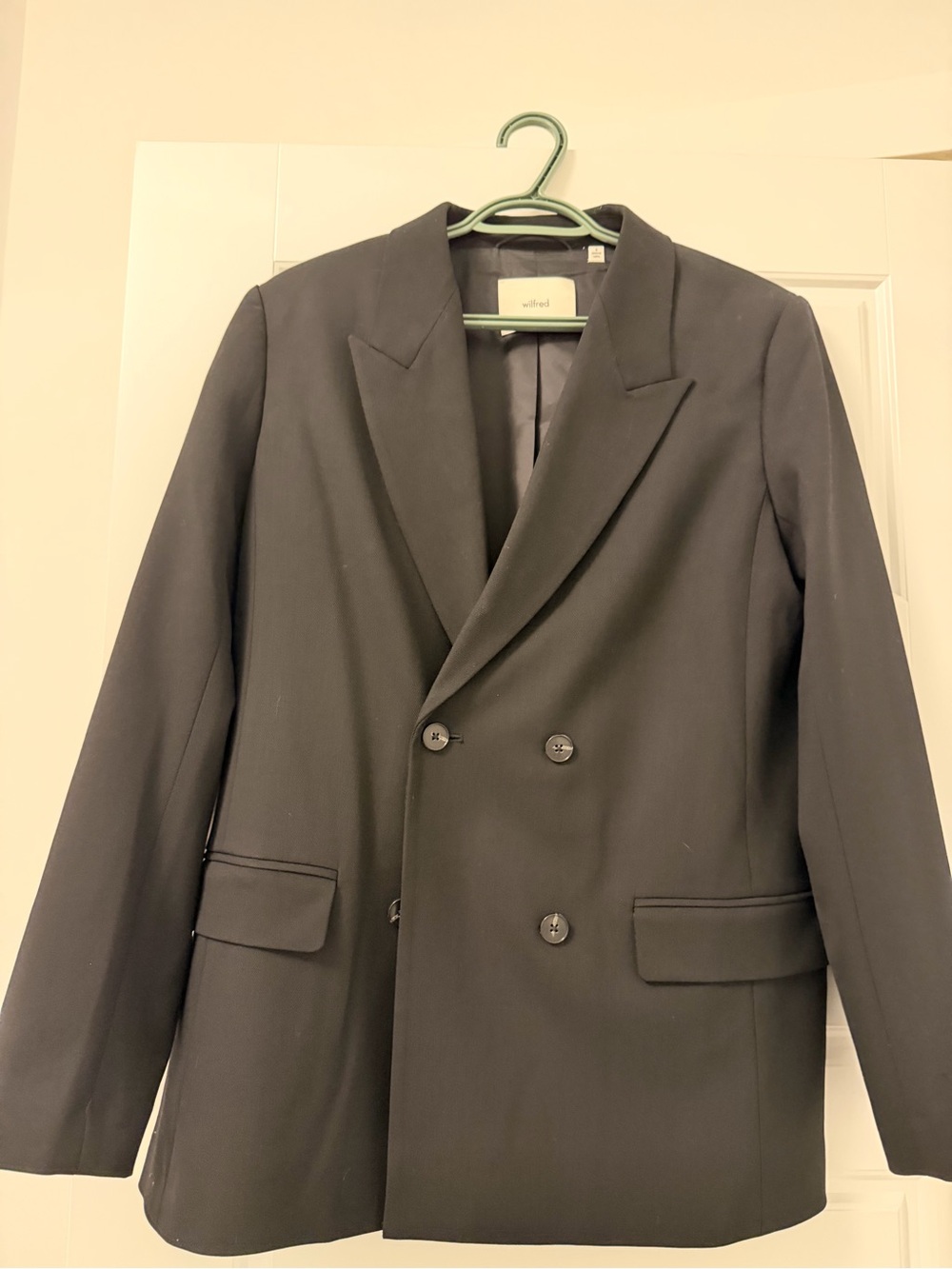 Aritzia Women's Double-Breasted Black Blazer